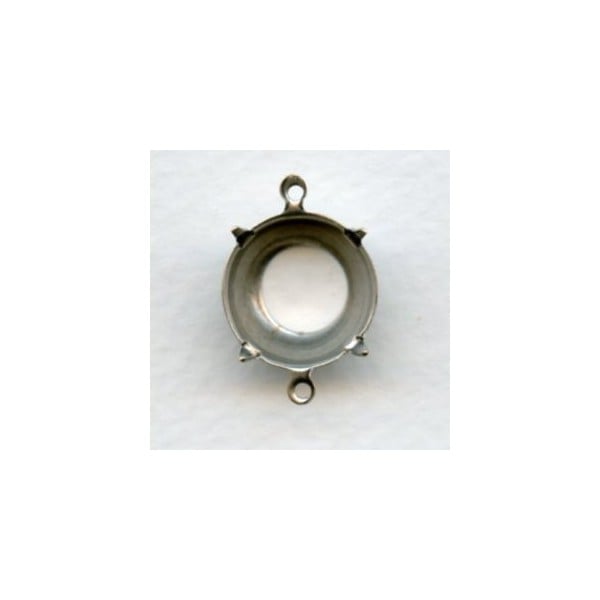 Round 14mm Setting Connectors Oxidized Silver (12)