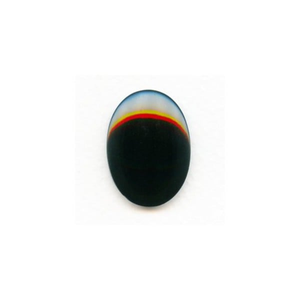 Jet Buff-Top Glass Cabochon 30x22mm (1)