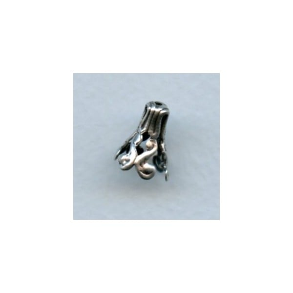 Dramatic Bead Caps Oxidized Silver (6)