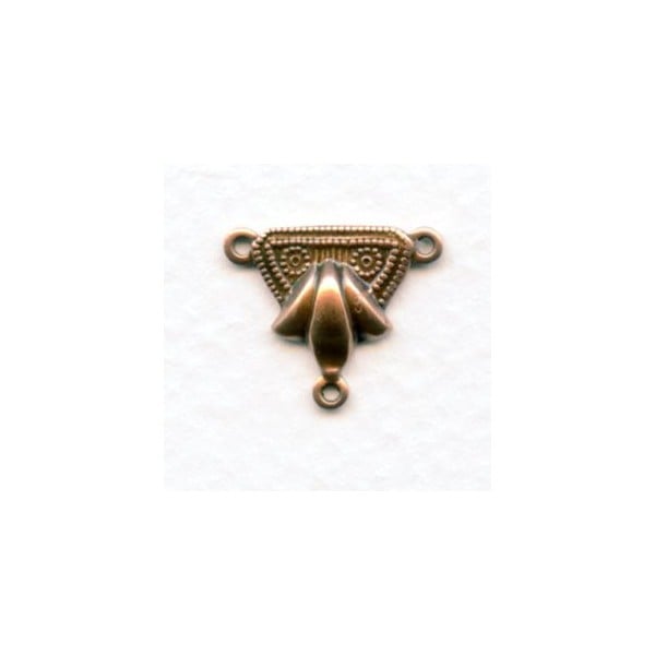 ^Ornate Three Loop Connectors Oxidized Copper (12)