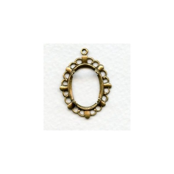 Filigree Edge Setting 18x13mm Oxidized Brass (1)