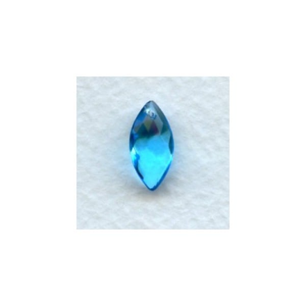 ^Aqua Briolette Marquis Shape Glass Pendant 14x7mm