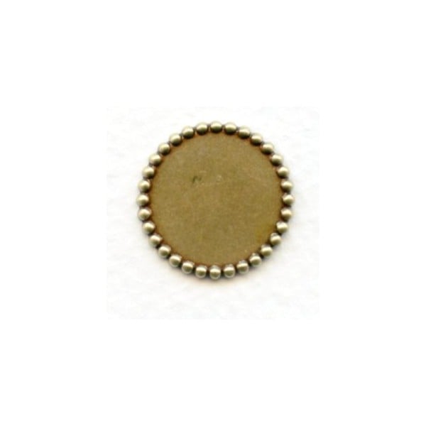 Beaded Edge 16mm Setting Bases Oxidized Brass (6)