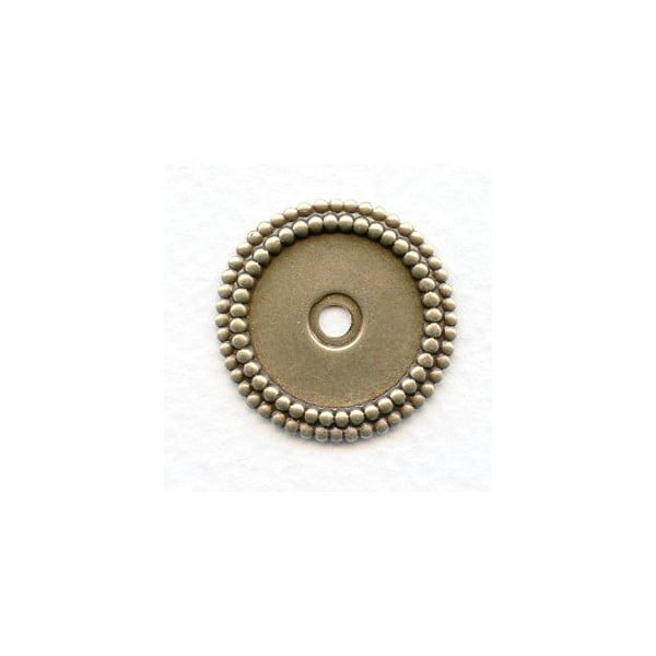 Double Beaded Edge Settings 18mm Oxidized Brass (6)