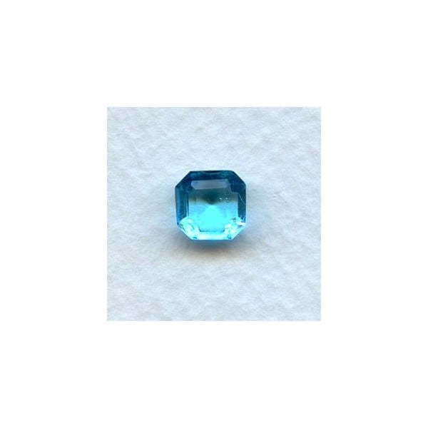 ^Aquamarine Glass Square Octagon Stones 8x8mm