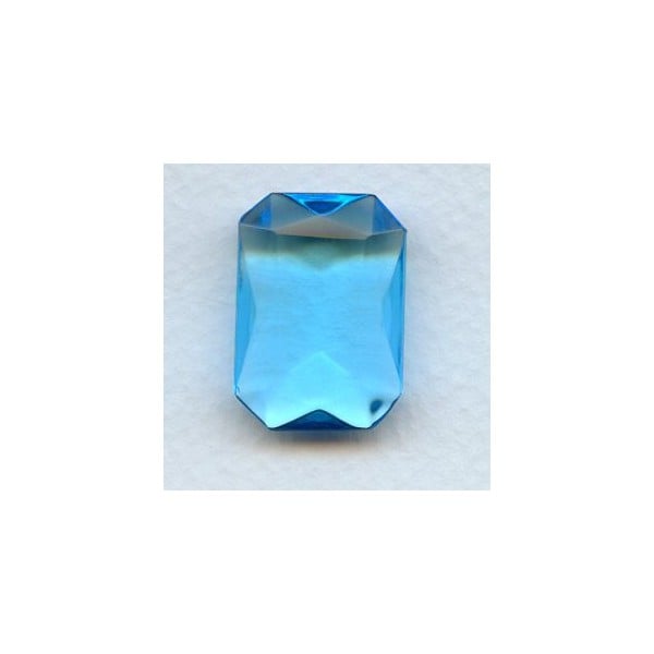 ^Aquamarine Glass Octagon Unfoiled 25x18mm
