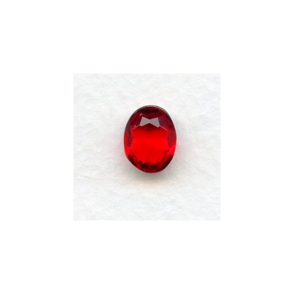 Siam Glass Oval Unfoiled Jewelry Stones 10x8mm