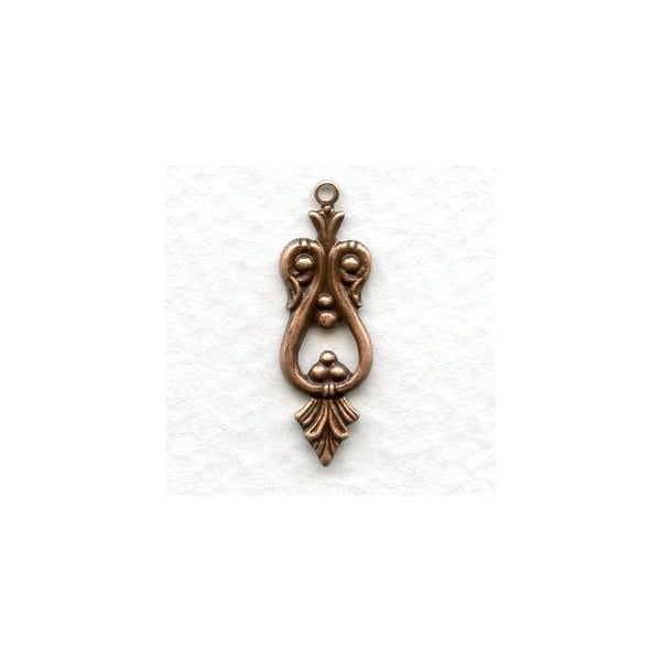 ^Ornate Small Drops Oxidized Copper 25mm (12)