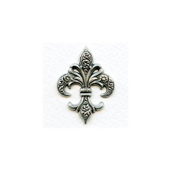 Beautiful Fleur-de-Lis Stampings Oxidized Silver (3)