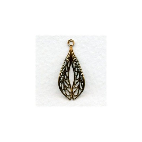 Small 24mm Filigrees Made for Wrapping Oxidized Brass (6) - Image 2