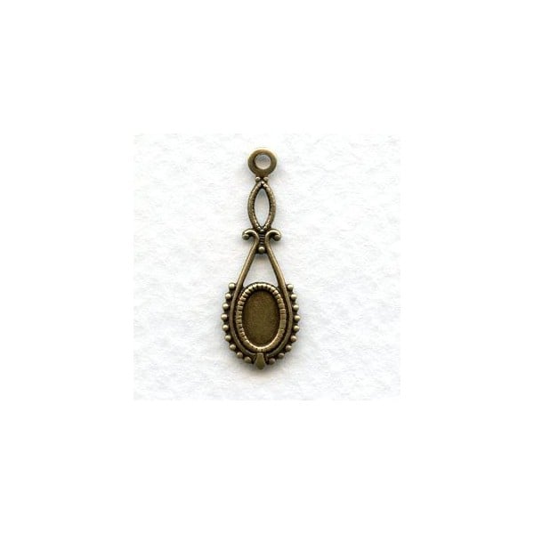 Delicate Pendant Settings Oxidized Brass 24mm