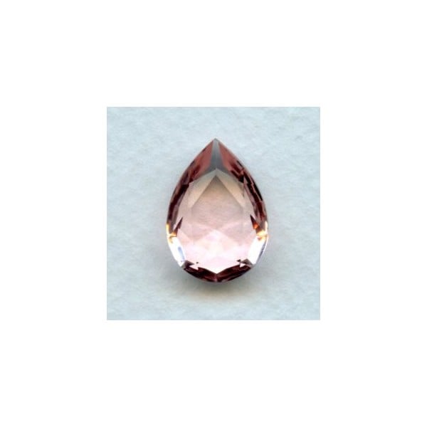 Rose Pink Glass Pear Shape Jewelry Stone 18x13mm