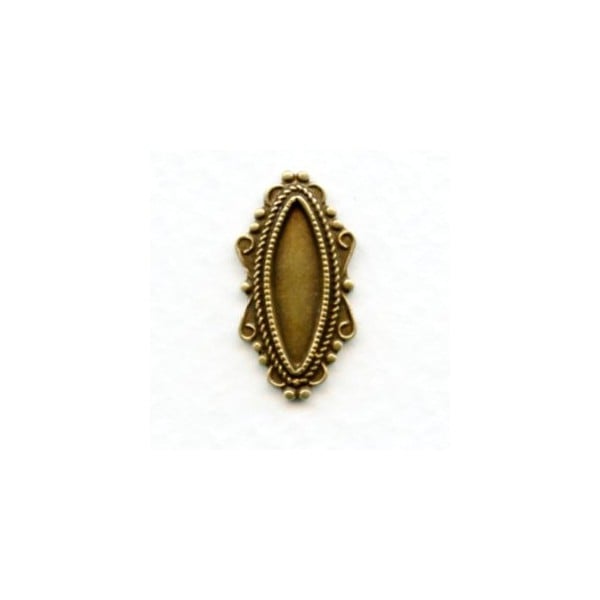 ^Navette Shape Settings 15x4mm Oxidized Brass (4)