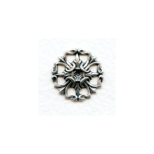 Small Openwork Oxidized Silver Stampings 19mm (4)