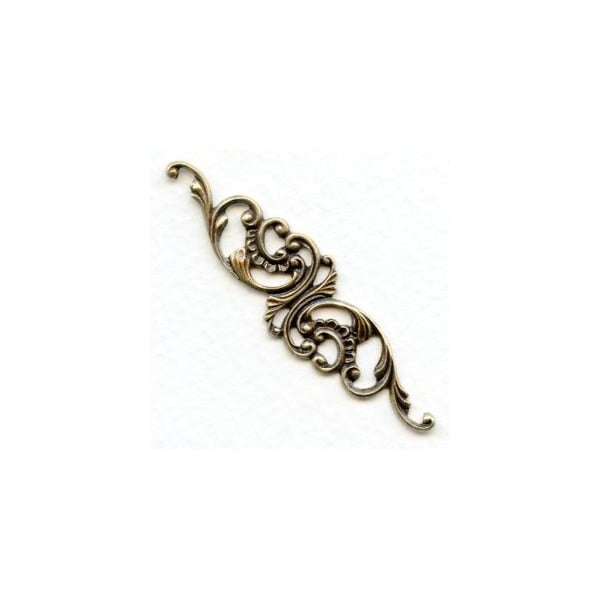 Elegant Filigree Scrollwork 63mm Oxidized Brass (1)