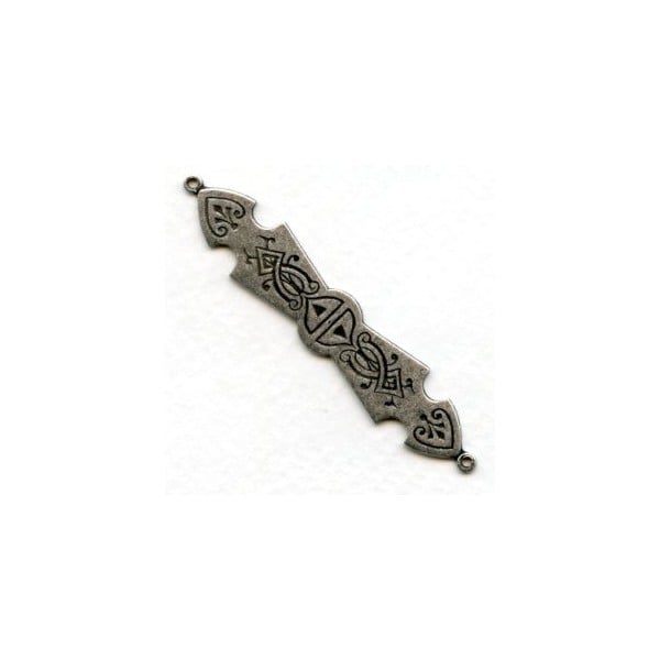 Long Connectors or Bails Oxidized Silver (3)