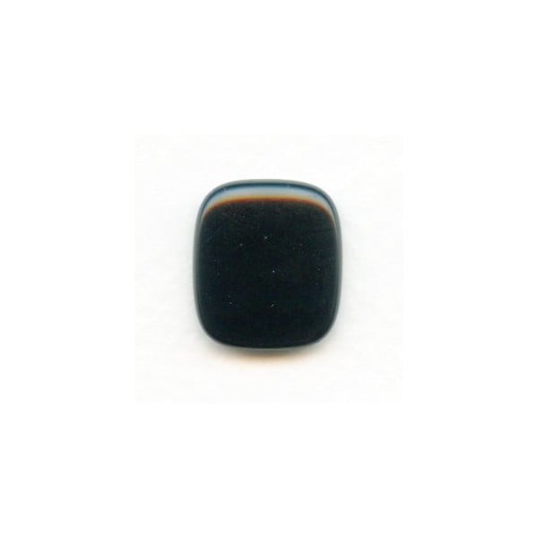 ^Jet Buff Top Glass Antique Cushion Cabochons 16x14mm (2)
