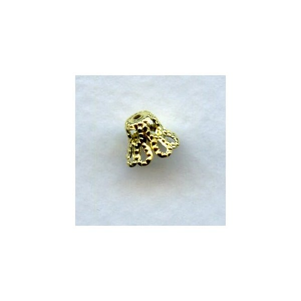Bell Shape Filigree Bead Caps Raw Brass 7mm (30)