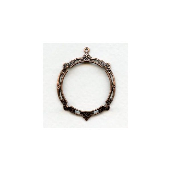 ^Delicate Fancy Edge Oxidized Copper Setting 25mm
