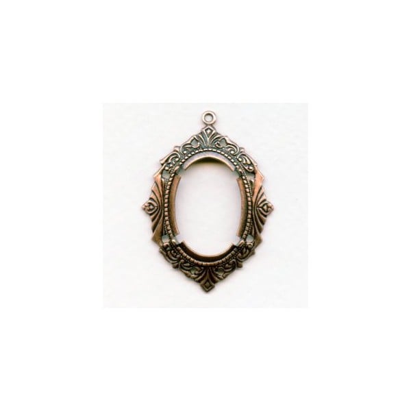Art Deco Inspired 25x18mm Setting Oxidized Copper