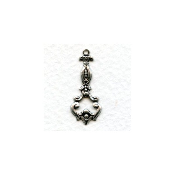 Delicate Pendants 25mm Oxidized Silver (12)