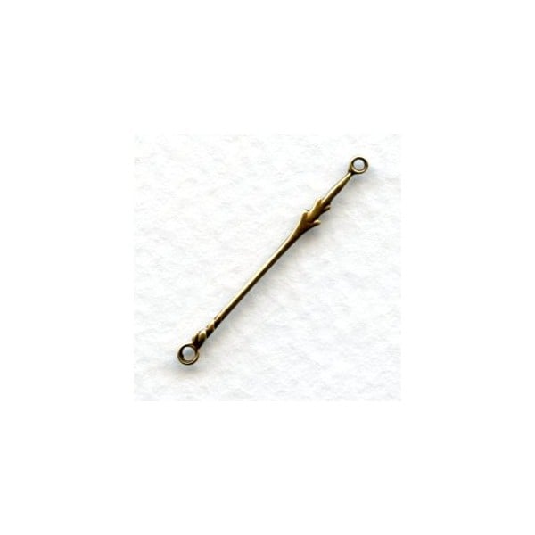 Decorative Bar Connector or Bail Oxidized Brass (12)