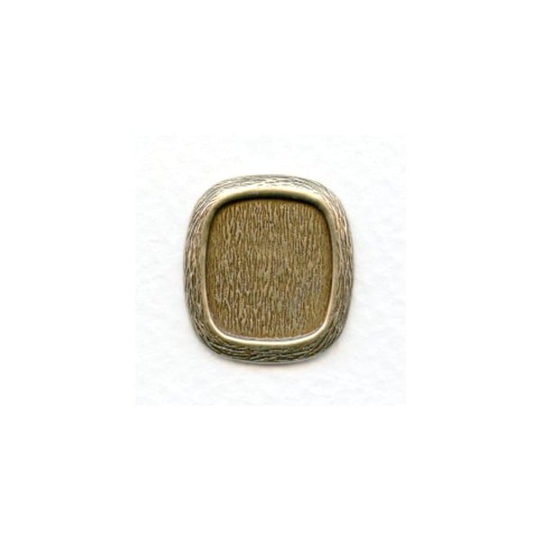 Cushion Antique Setting Plaque 16x14mm Oxidized Brass