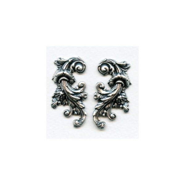 Elaborate Flourishes Oxidized Silver 42mm (1 Set)