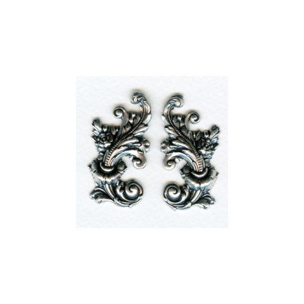Elaborate Flourishes Oxidized Silver 42mm (1 Set) - Image 2