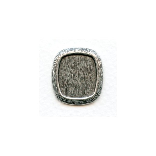 ^Cushion Antique Settings 16x14mm Oxidized Silver (12)