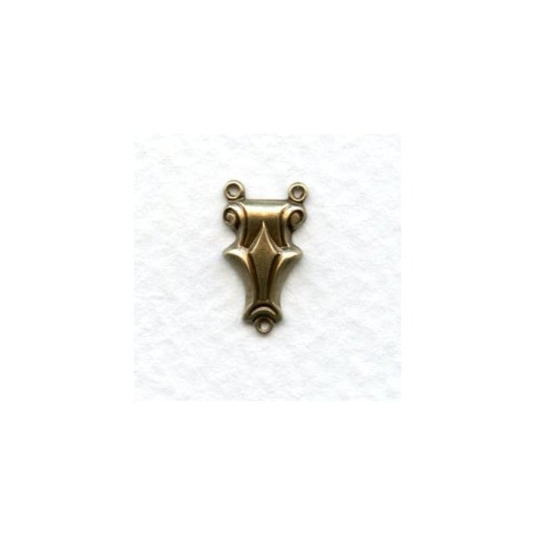 Elegant Deco Style 3-way Connectors Oxidized Brass