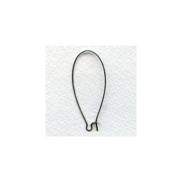 Kidney-Shaped Earring Wires 48mm Oxidized Silver (6 pairs)