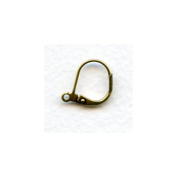 Lever Back Earring Findings with Loop Oxidized Brass (24)