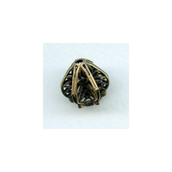 Exquisite Filigree Bead Cap Oxidized Brass (1)