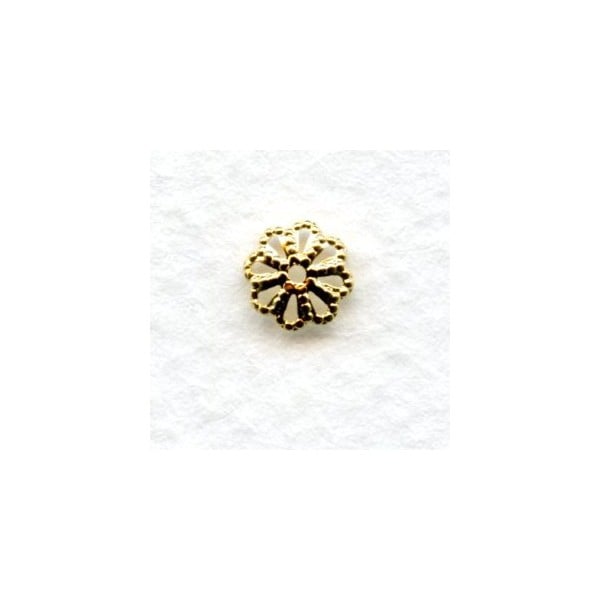 Filigree Bead Caps 6mm Bright Gold Plated Brass (50)