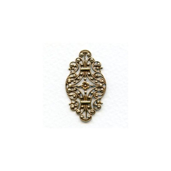 Victorian Style Filigree Oxidized Brass 33mm (6)