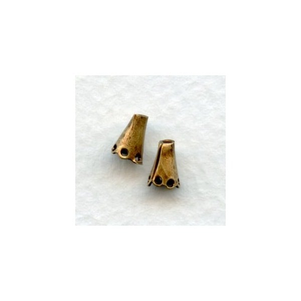 Cone Shaped Plain Bead Caps 5mm Oxidized Brass (24)