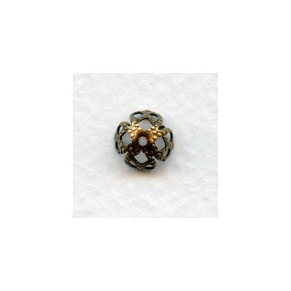 Filigree Bead Caps Oxidized Brass 7mm (12)