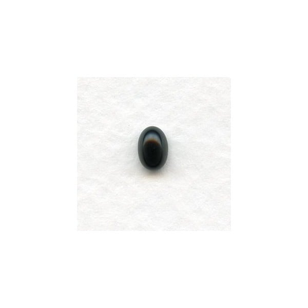 Jet Medium Dome Glass Oval Cabochons 6x4mm