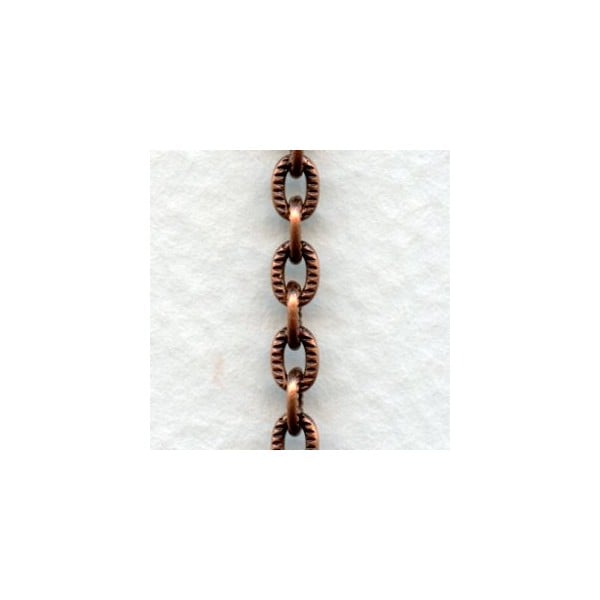 Cable Chain Antique Copper Textured 4.5mm Links