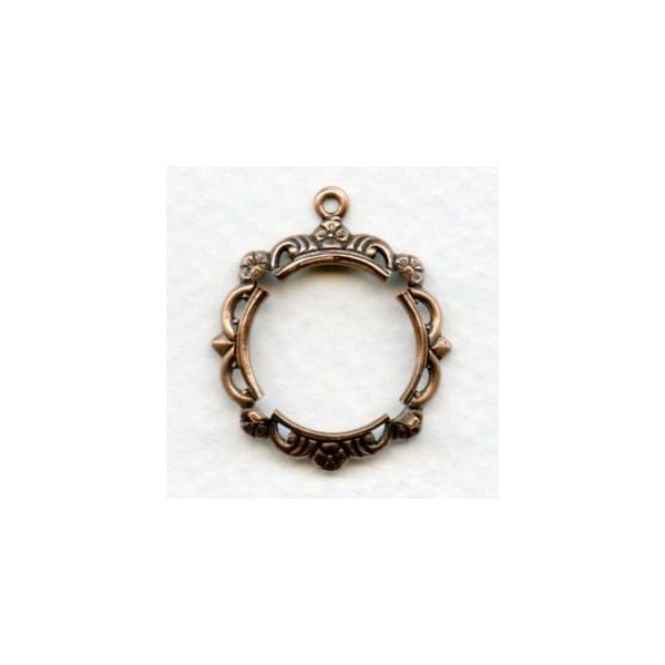 ^Delicate Fancy Setting 15mm Oxidized Copper