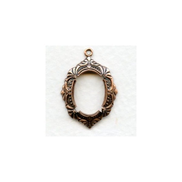 Art Deco Style 14x10mm Oxidized Copper Settings