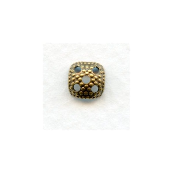 Most Popular Square 7mm Bead Cap Oxidized Brass (24)