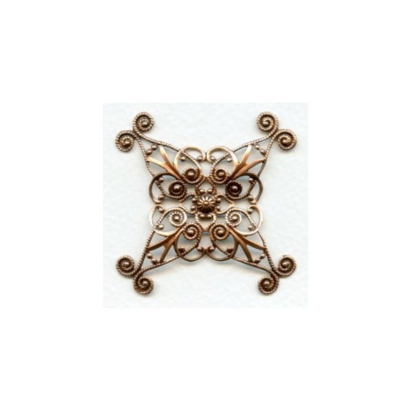 Ornate 48mm Filigree Oxidized Copper (1)