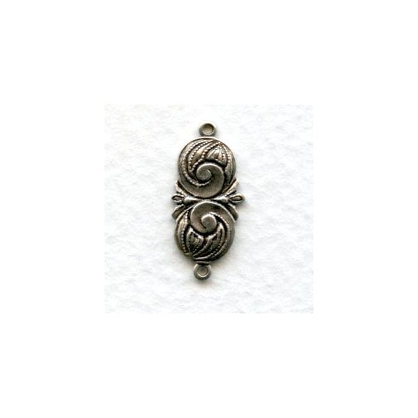 Swirl Detail Connectors Oxidized Silver (12)