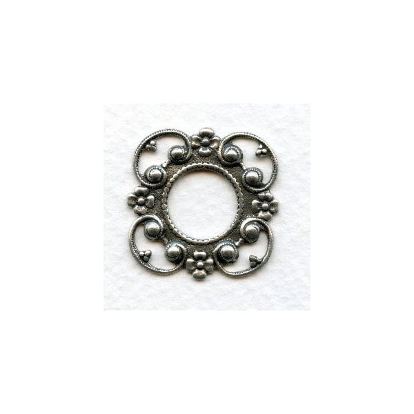 Connector Setting Frame Oxidized Silver 24mm (3)