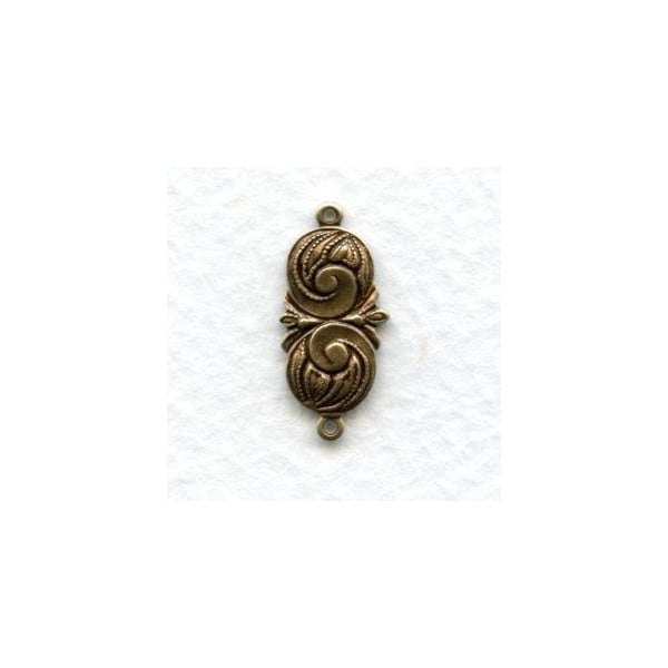 Swirl Detail Connectors Oxidized Brass (12)