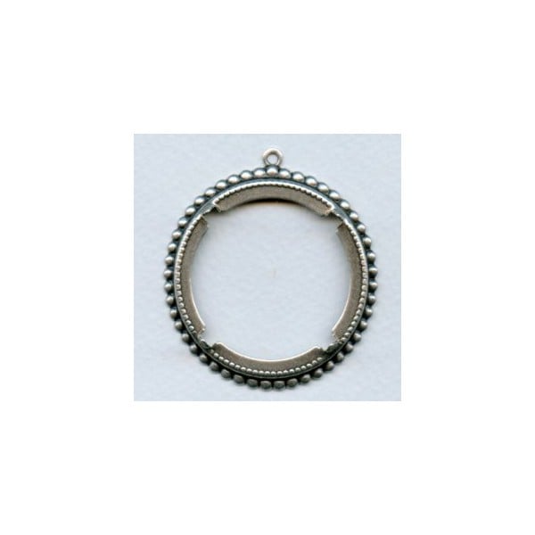 Beaded Edge Setting 38mm Oxidized Silver (1)