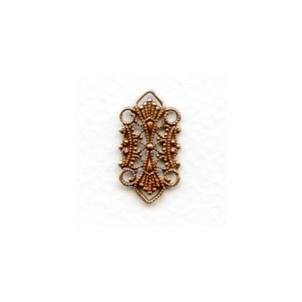 Delicate Four Loop Filigree Connectors Oxidized Copper (12)