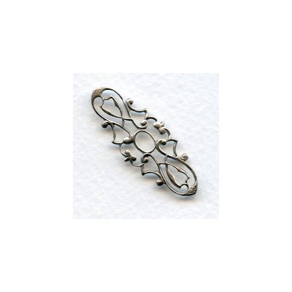 Elaborate Filigree Scrollwork Oxidized Silver (6)